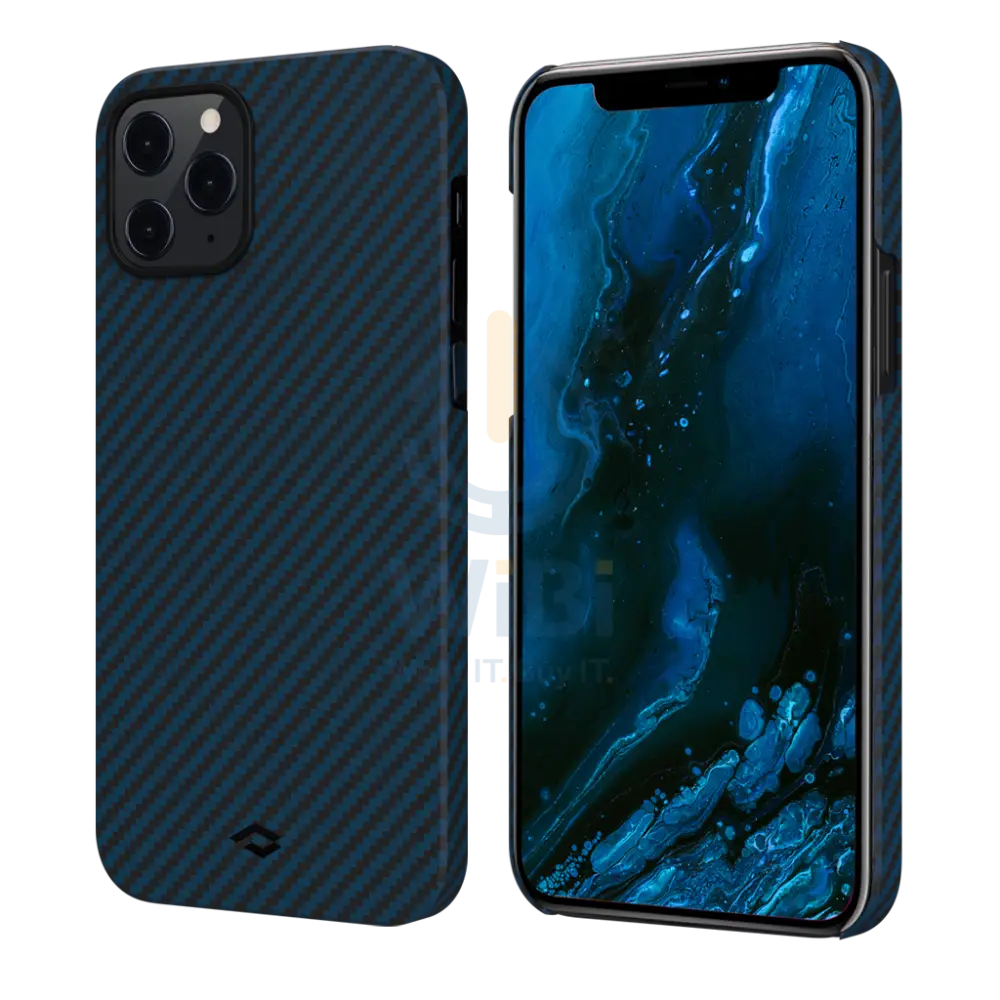 Pitaka iPhone 12 Pro MagEZ Case Blue Karbon - Black/Blue Twill Accessories > Mobiles & Tablets > Mobiles > Covers &