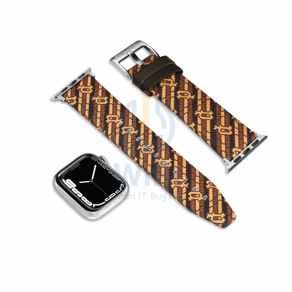 Police Mono Apple Watch 38/40/41mm Smart Watch 20mm Leather Strap - Brown Accessories > Smart Watches