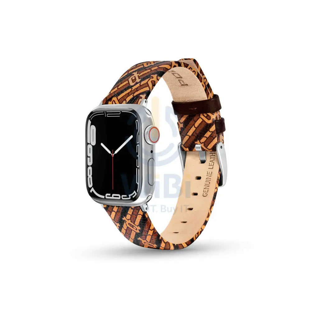Police Mono Apple Watch 38/40/41mm Smart Watch 20mm Leather Strap - Brown Accessories > Smart Watches