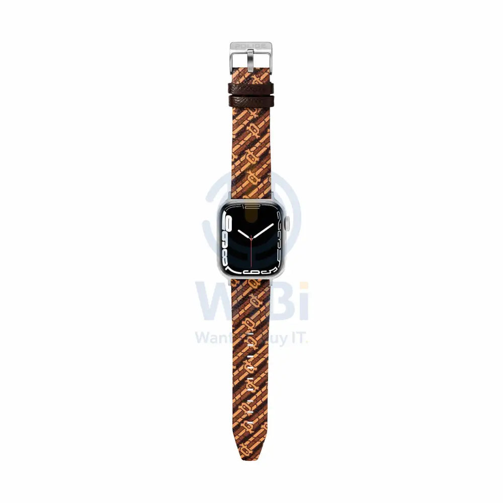 Police Mono Apple Watch 38/40/41mm Smart Watch 20mm Leather Strap - Brown Accessories > Smart Watches