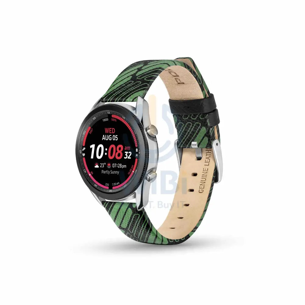 Police Mono Apple Watch 38/40/41mm Smart Watch 20mm Leather Strap - Green Accessories > Smart Watches