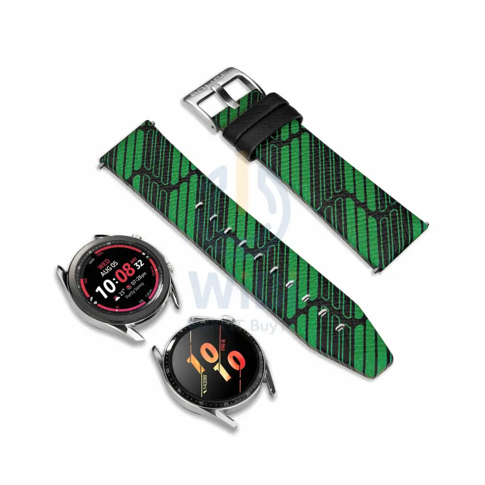 Police Mono Apple Watch 38/40/41mm Smart Watch 20mm Leather Strap - Green Accessories > Smart Watches