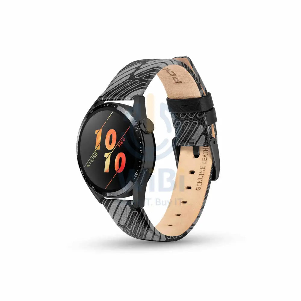 Police Mono Apple Watch Ultra/45/44/42mm Smart Watch 22mm Leather Strap - Black Accessories > Smart Watches