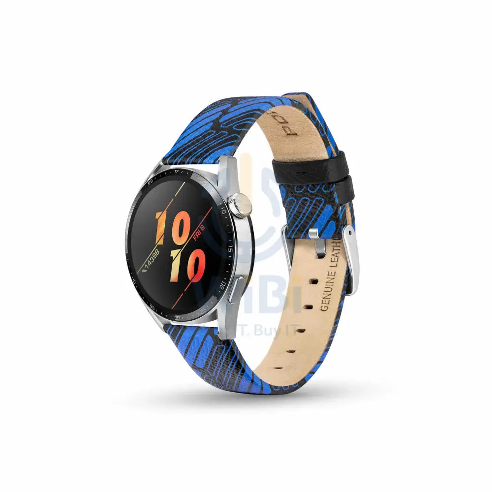 Police Mono Apple Watch Ultra/45/44/42mm Smart Watch 22mm Leather Strap - Blue Accessories > Smart Watches