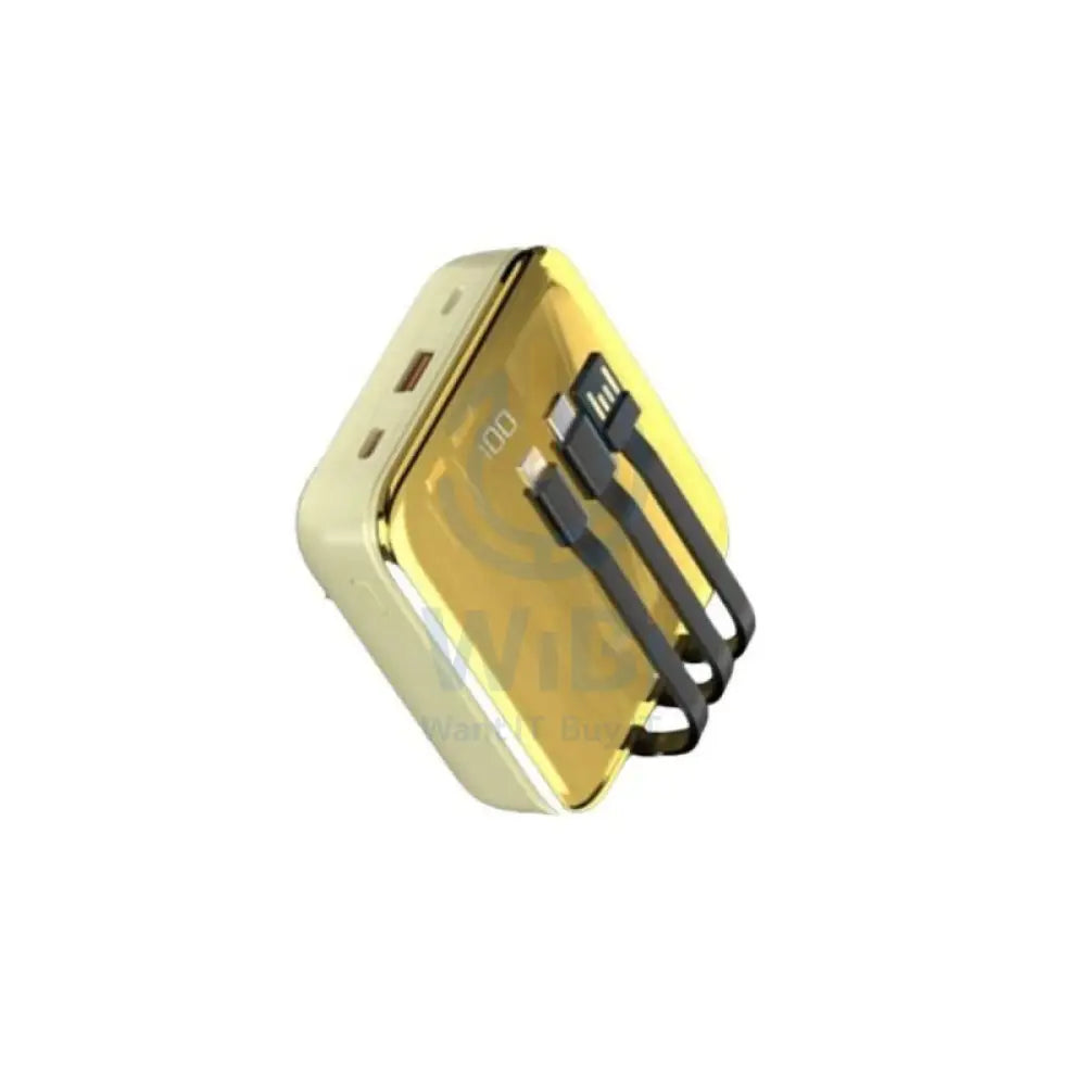 Porodo 20000mah Mirror Power Bank Built-in Charge - Gold Accessories > Power Bank