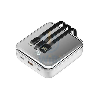 Porodo 20000mah Mirror Power Bank Built-in Charge - Silver Accessories > Power Bank