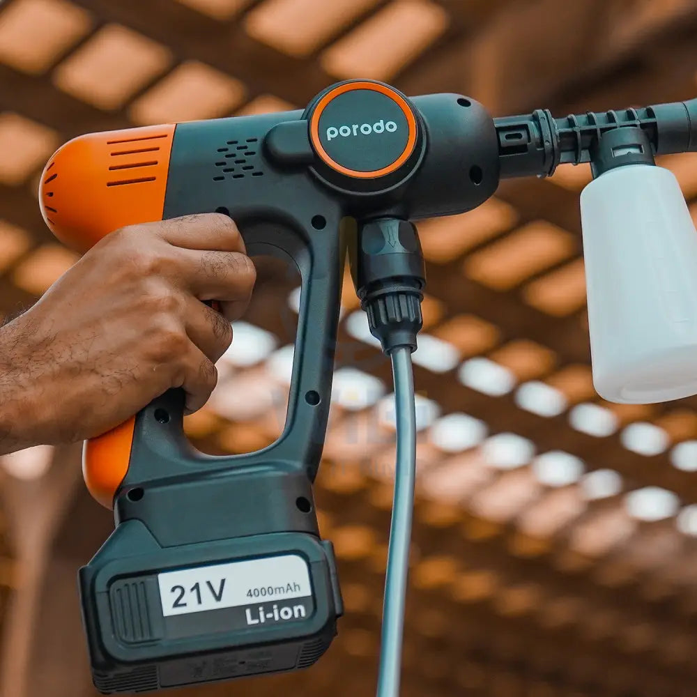Porodo 4000mAh Portable Car Wash Machine - Black / Orange Accessories > Other Accessories