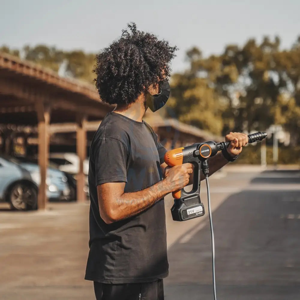 Porodo 4000mAh Portable Car Wash Machine - Black / Orange Accessories > Other Accessories
