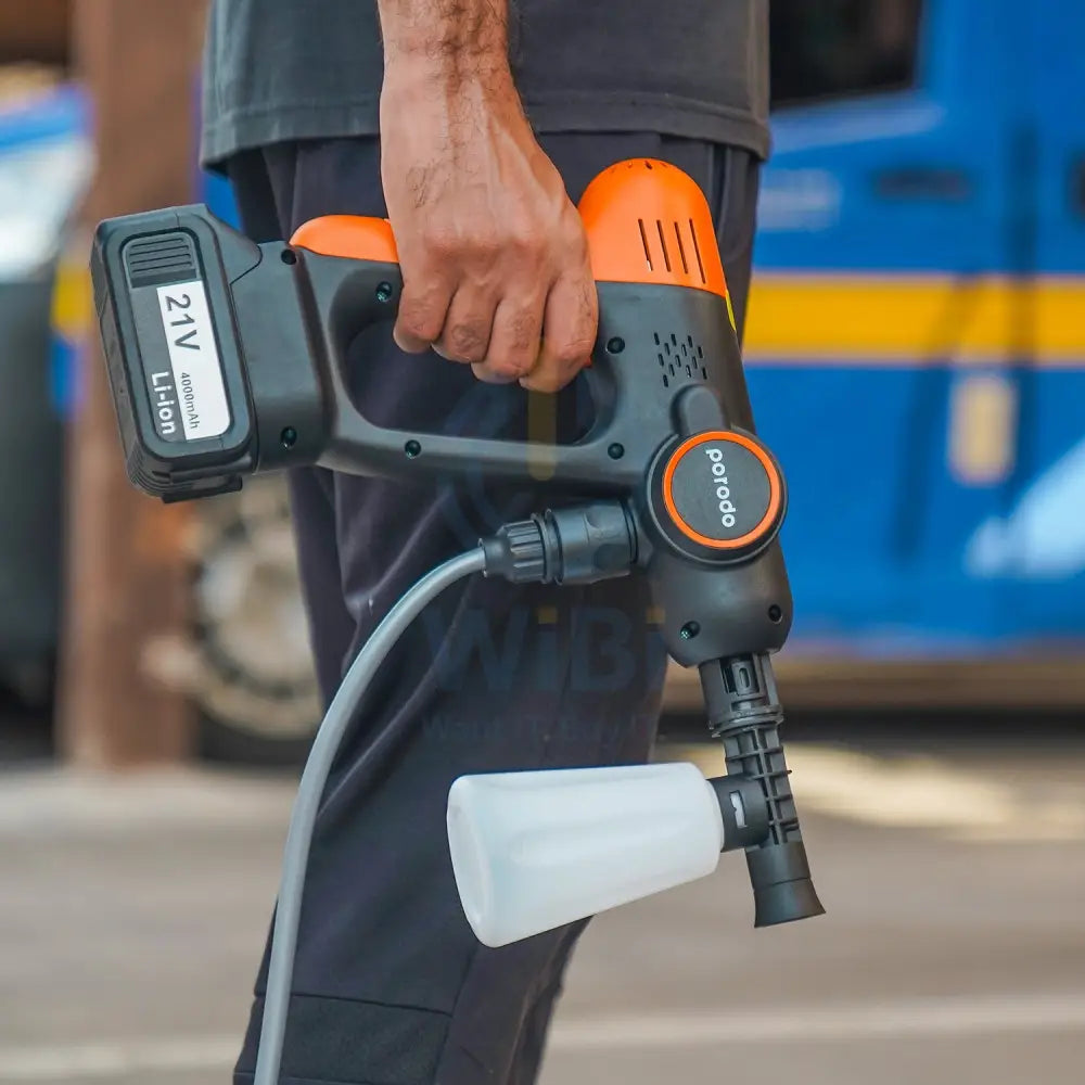 Porodo 4000mAh Portable Car Wash Machine - Black / Orange Accessories > Other Accessories
