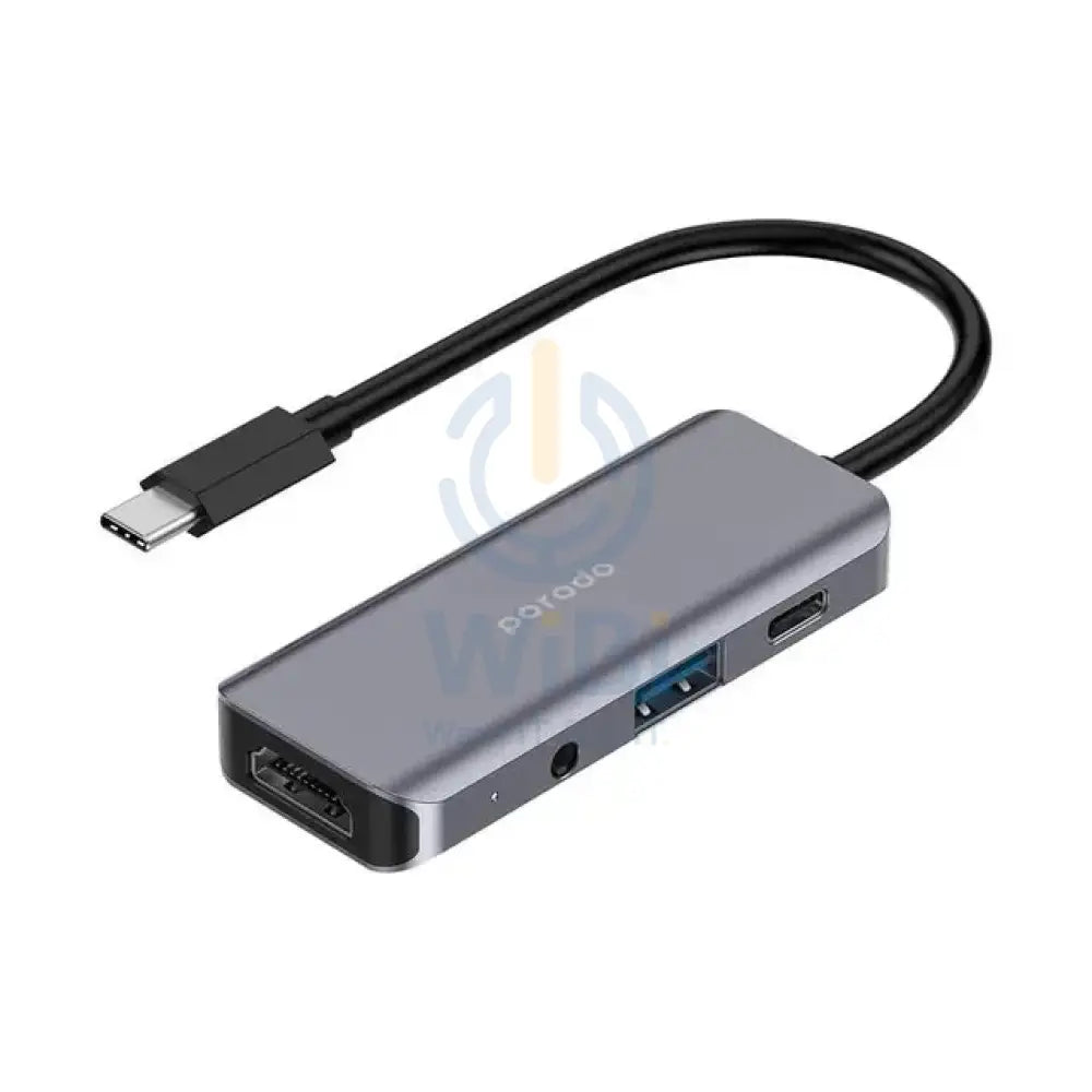 Porodo 4in1 HDMI 4K USB-C Hub Accessories > Cables & Converters > Cables > Offer Zone