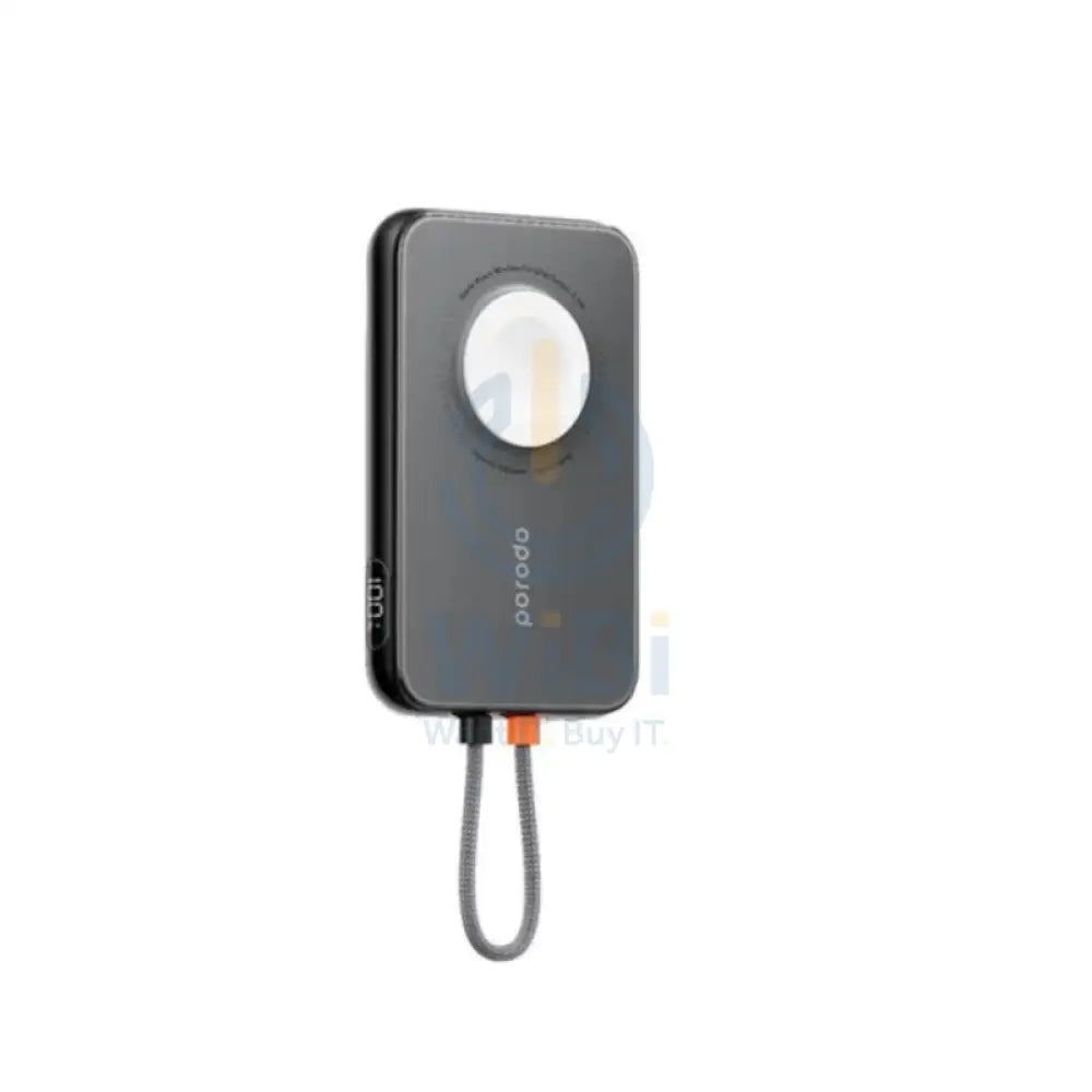 Porodo 5000mAh Slim Power bank Integrated Lightning Cable - Black Accessories > Power Bank