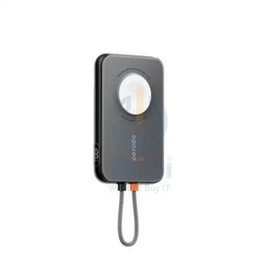 Porodo 5000mAh Slim Power bank Integrated Lightning Cable - Black Accessories > Power Bank