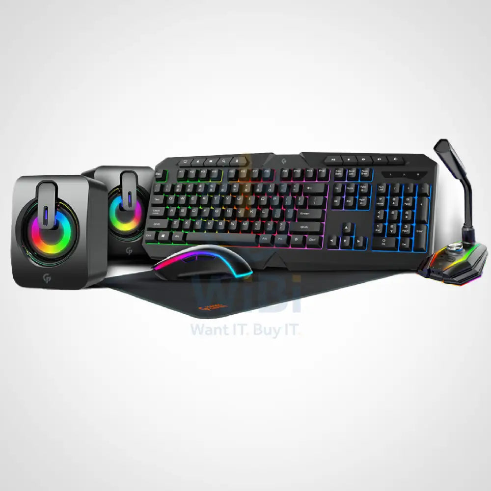 Porodo 5in1 Ultimate Gaming Kit - Black Accessories > Keyboard & Mouse > Gaming Zone