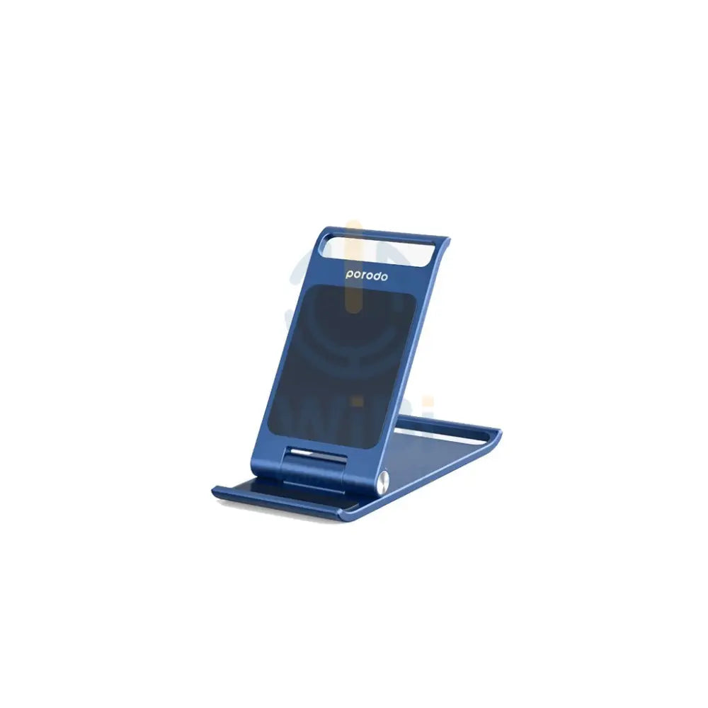 Porodo Aluminum Alloy Foldable Mobile Stand - Blue Accessories > Mobiles & Tablets > Mobiles > Mobile Holder / Stands