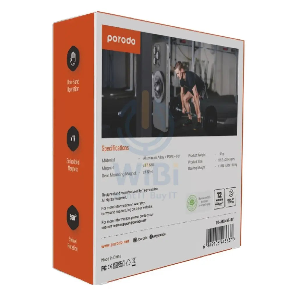 Porodo Aluminum Alloy MagSafe Mount Metal Base - Grey Accessories > Mobiles & Tablets > Mobiles > Mobile Holder / Stands