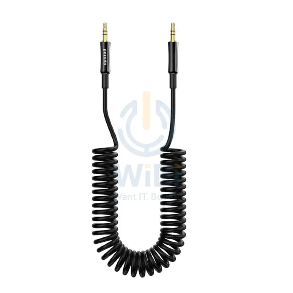 Porodo AUX 3.5 to 3.5 Coil Cable - 1.2 Meter / Black Accessories > Cables & Converters > Cables