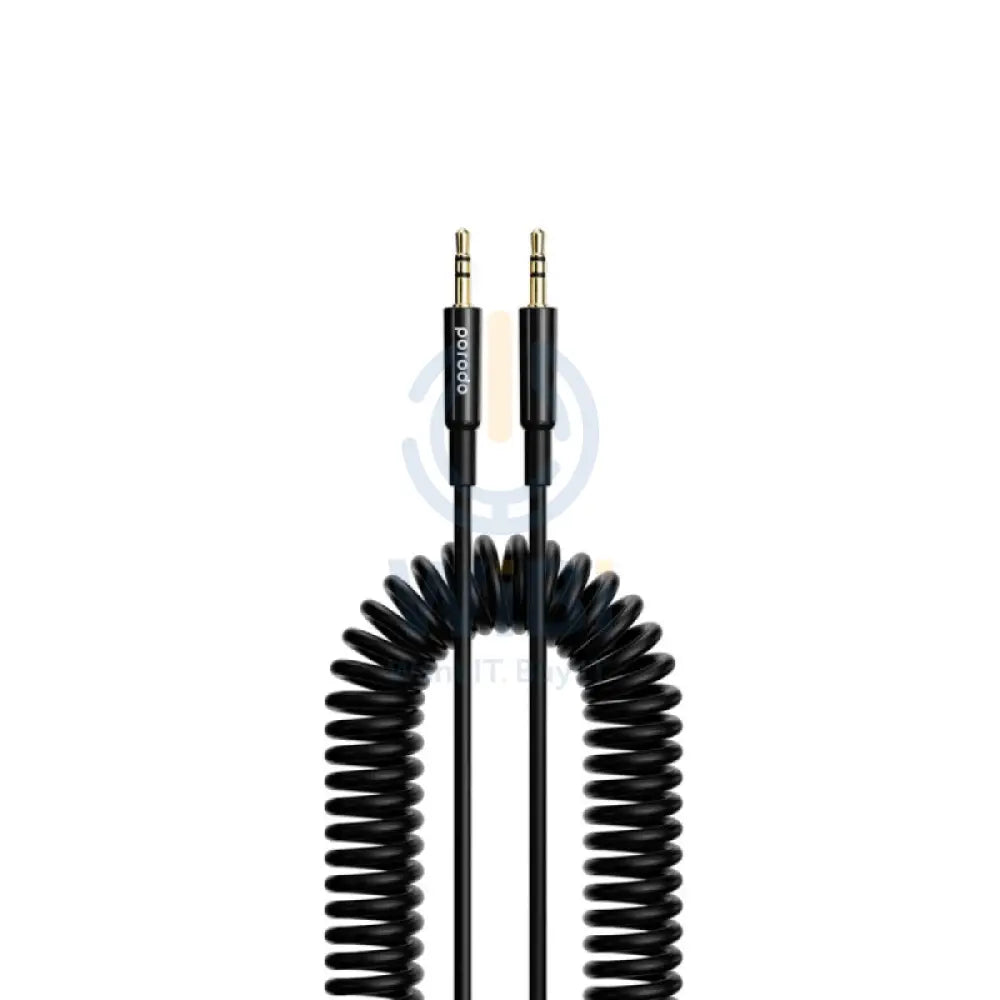 Porodo AUX 3.5 to 3.5 Coil Cable - 1.2 Meter / Black Accessories > Cables & Converters > Cables