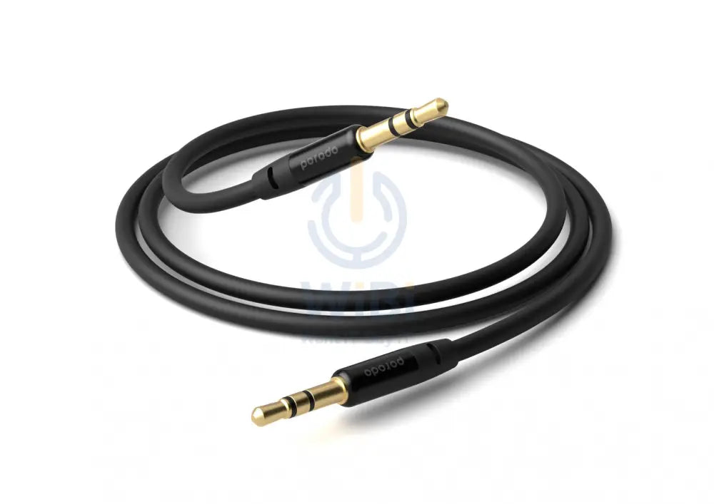 Porodo Blue Metal And PVC AUX 3.5mm Cable - 1m / Black Accessories > Cables & Converters > Cables
