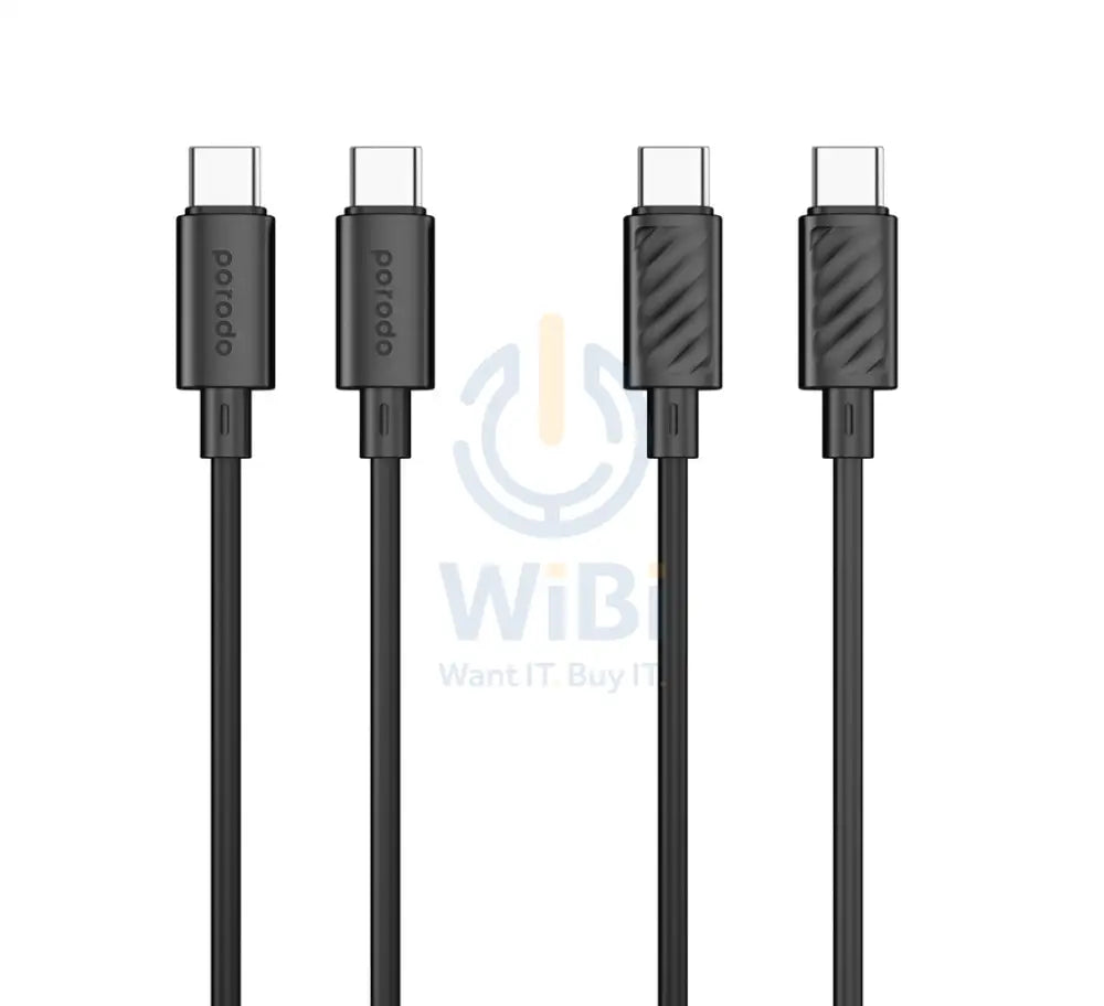 Porodo Blue PD Type C to C PVC Cable - 60W / 1.2 Meter / Black Accessories > Cables & Converters > Cables