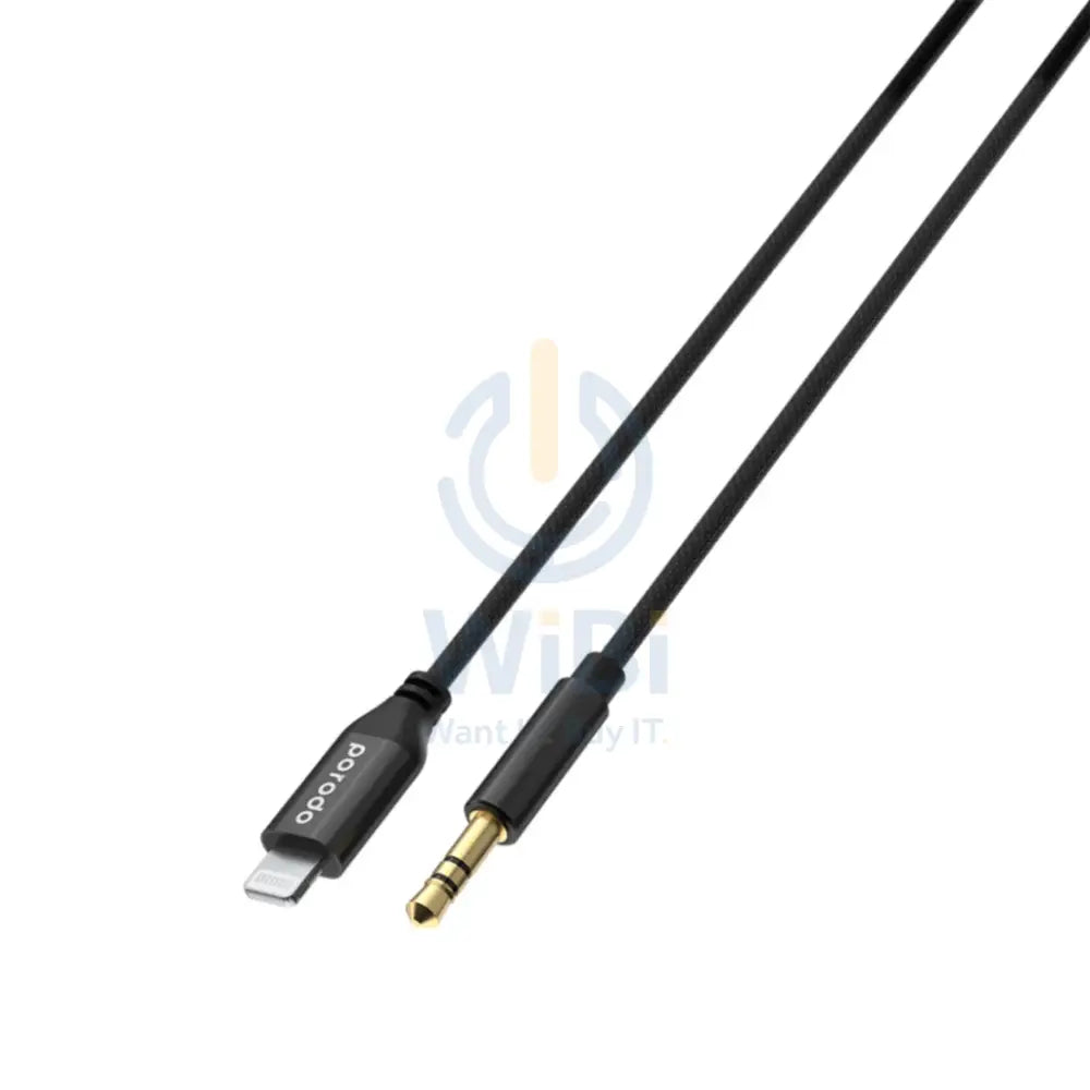 Porodo Braided Aluminum Lightning to 3.5mm AUX Cable 1.2M - Black Accessories > Cables & Converters > Cables