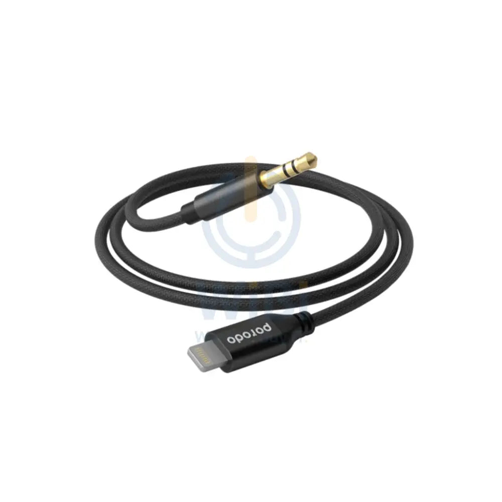 Porodo Braided Aluminum Lightning to 3.5mm AUX Cable 1.2M - Black Accessories > Cables & Converters > Cables