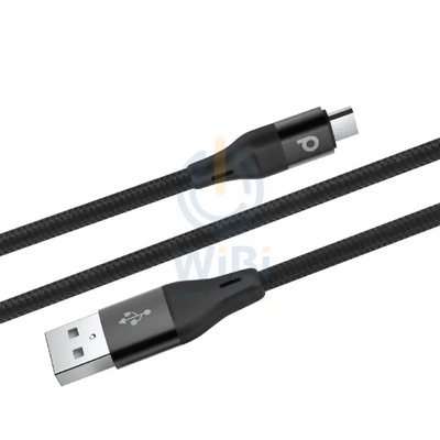 Porodo Braided USB-A to Type-C (3A 1.2m) - Black Accessories > Cables & Converters > Cables