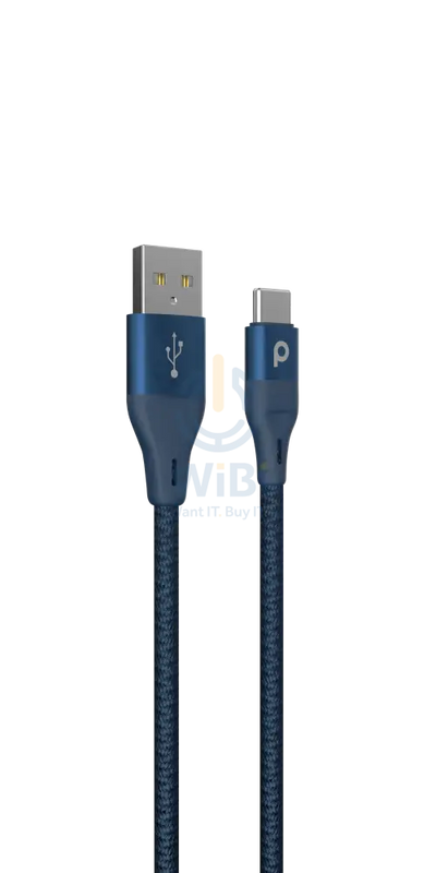 Porodo Braided USB-A to Type-C (3A 1.2m) - Blue Accessories > Cables & Converters > Cables