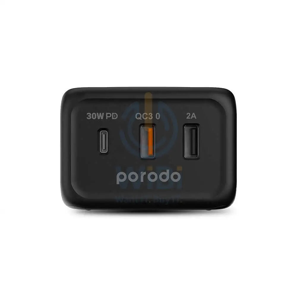 Porodo Desktop Charger With Fast-Wireless Charging - Black Accessories > Power Adapters