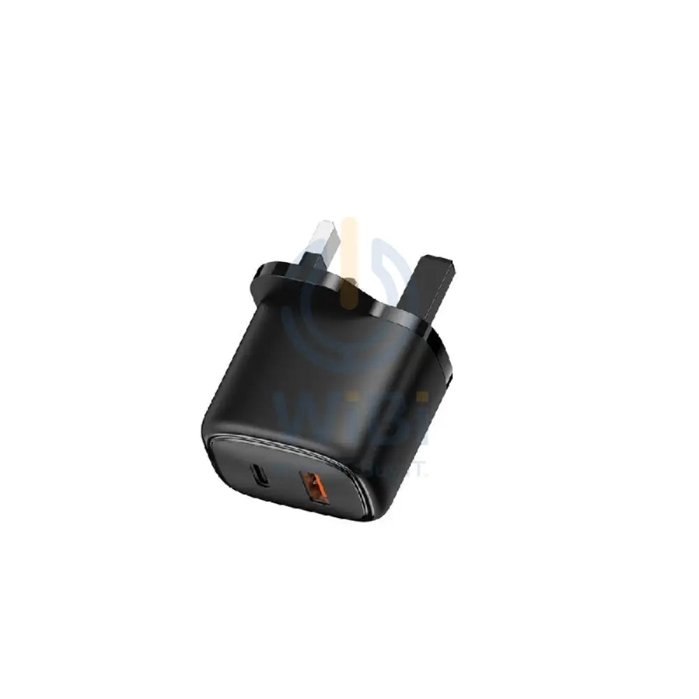 Porodo Dual Output Quick Charger - 20W / USB-A / USB-C / Black Accessories > Power Adapters