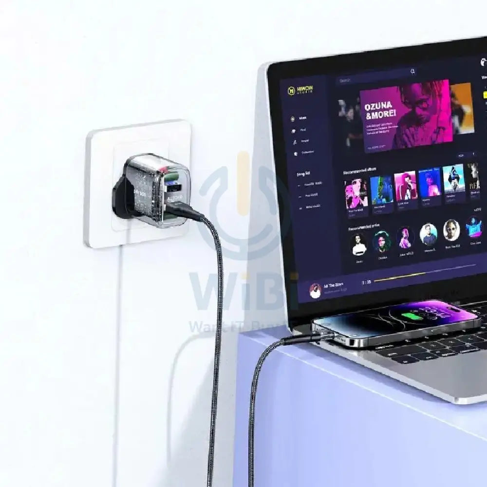 Porodo Dual Output Transparent Charger - USB-C / 12W / Black Accessories > Power Adapters