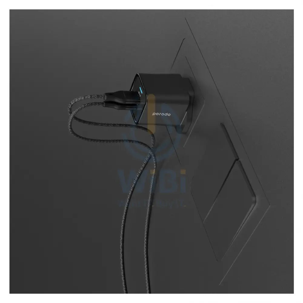 Porodo Dual Port Multi-Device Wall Charger With Integrated Watch Charger - Black Accessories > Power Adapters