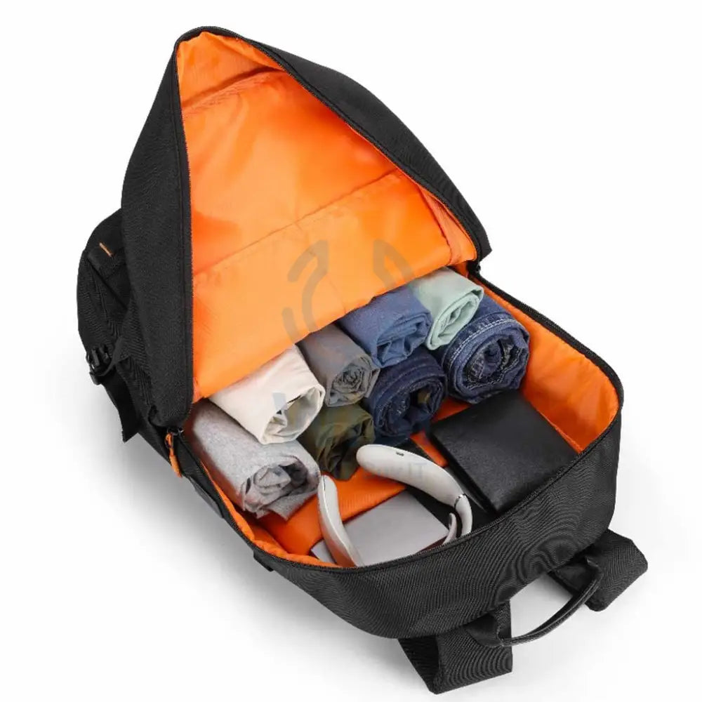 Porodo Gaming PU Laptop Backpack With USB-C Port and PS5 Compartment - Black/Orange Accessories > Bag