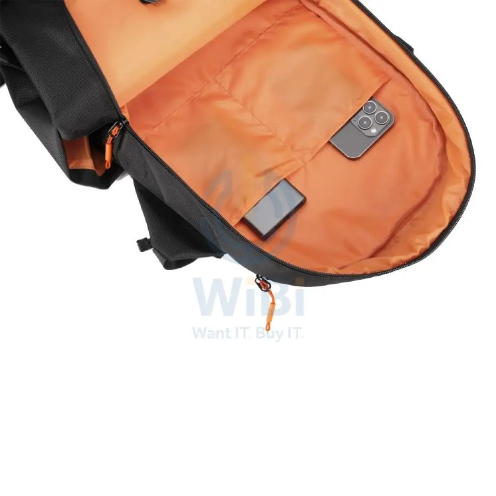 Porodo Gaming PU Laptop Backpack With USB-C Port and PS5 Compartment - Black/Orange Accessories > Bag