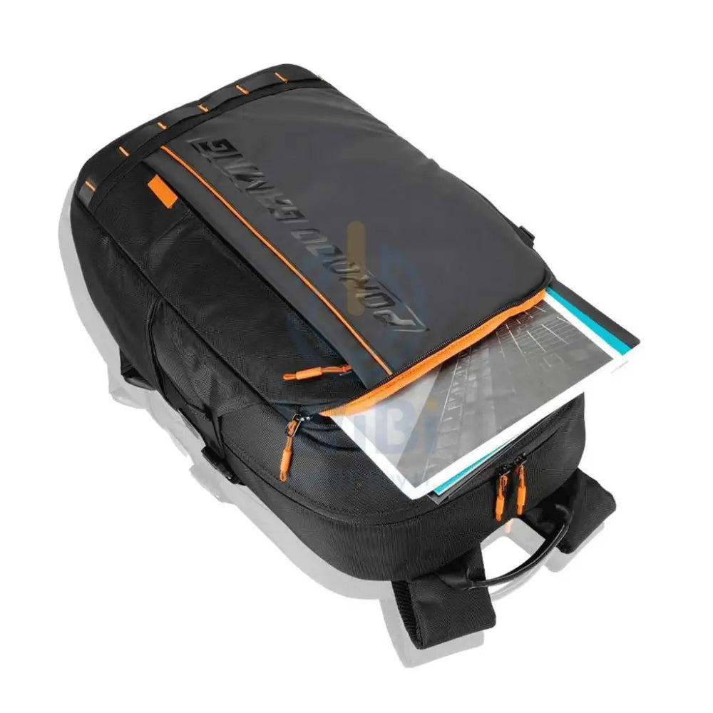 Porodo Gaming PU Laptop Backpack With USB-C Port and PS5 Compartment - Black/Orange Accessories > Bag