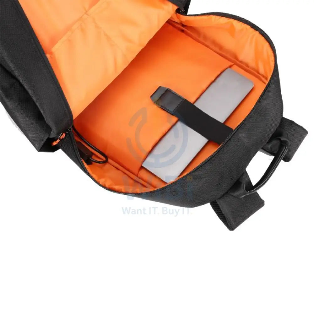 Porodo Gaming PU Laptop Backpack With USB-C Port and PS5 Compartment - Black/Orange Accessories > Bag