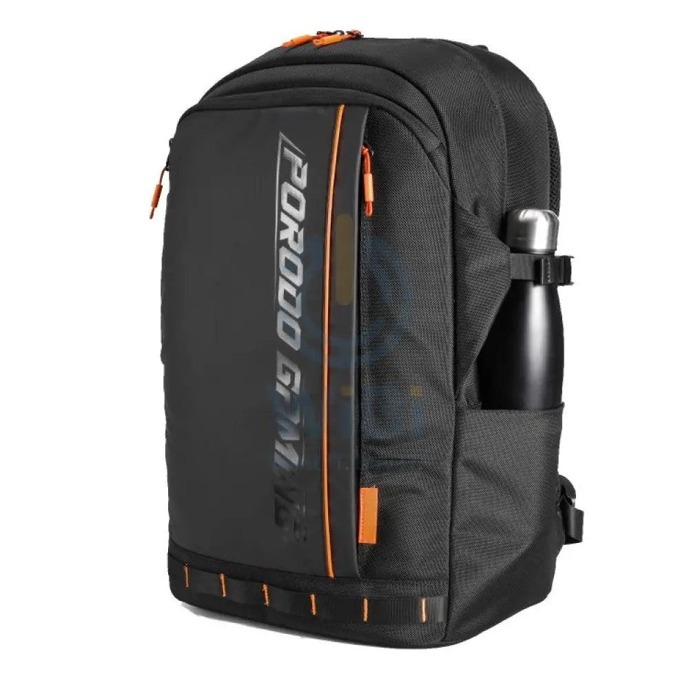 Porodo Gaming PU Laptop Backpack With USB-C Port and PS5 Compartment - Black/Orange Accessories > Bag