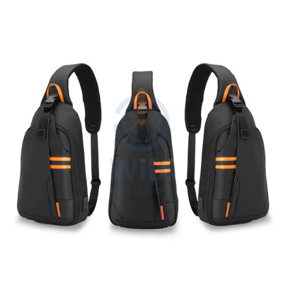 Porodo Gaming Water-Resistant PU Sling Bag With USB-C Port - Black Accessories > Bag > Offer Zone