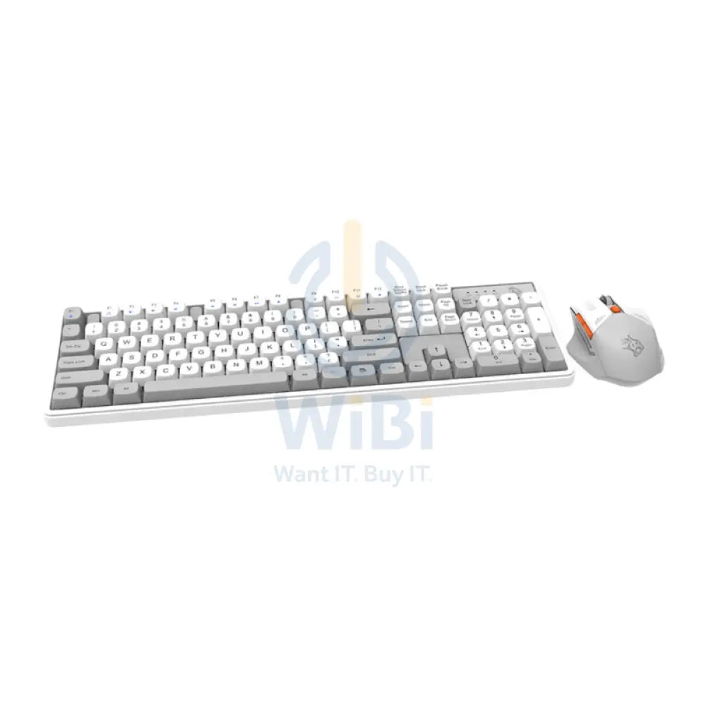 Porodo Gaming Wireless Keyboard Mouse Set - 2.4 GHz / 104 Keys / 1600 DPI / Arabic/English - White / A Accessories >