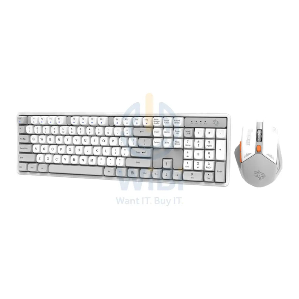 Porodo Gaming Wireless Keyboard Mouse Set - 2.4 GHz / 104 Keys / 1600 DPI / Arabic/English - White / A Accessories >