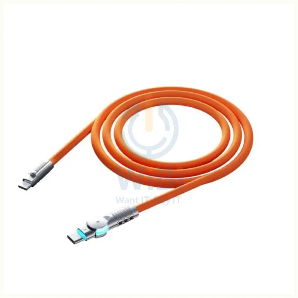 Porodo High-Speed Rotating Connector Data Cable - 100W / 1 Meter / Orange Accessories > Cables & Converters > Cables