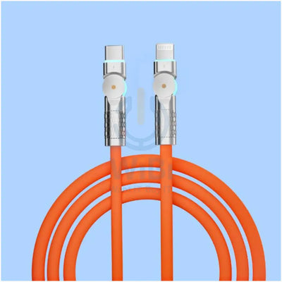 Porodo High-Speed Rotating Connector Data Cable - USB-C / Lightning / 30W / 1 Meter / Orange Accessories > Cables &