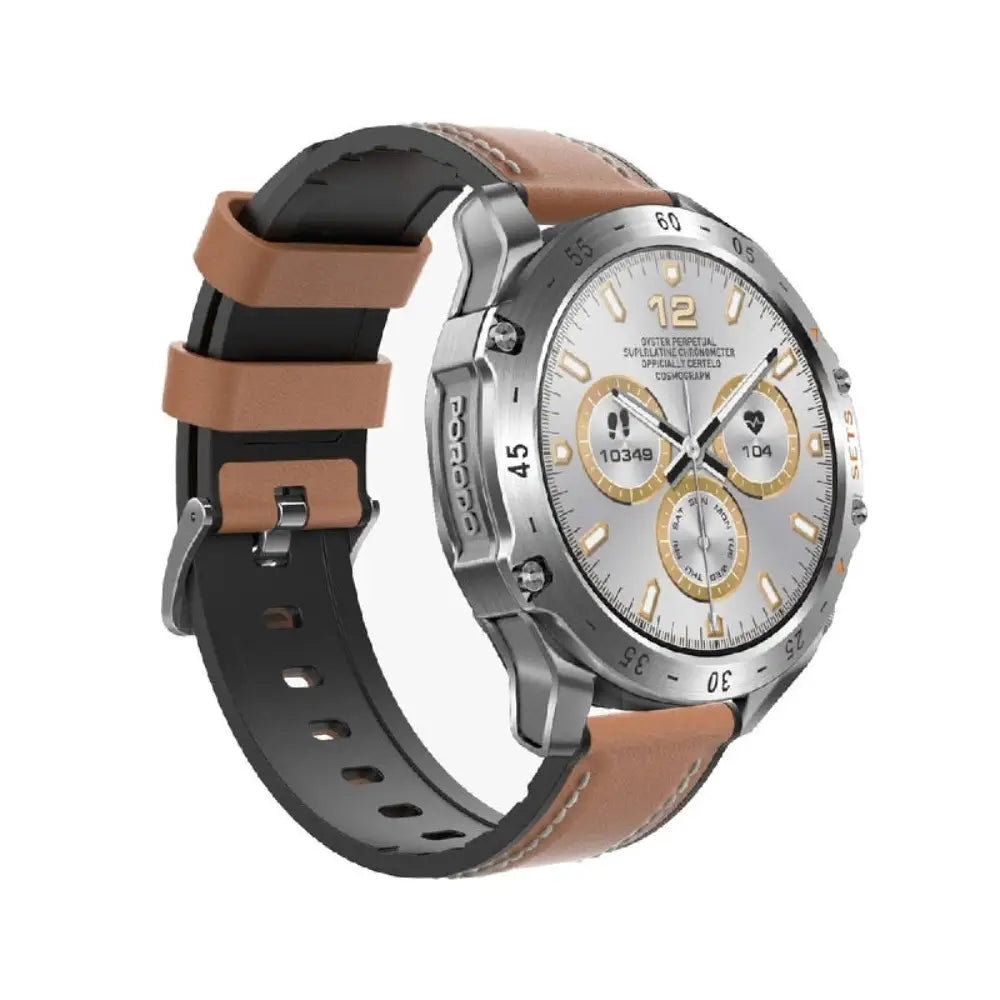Porodo Hype Smartwatch With Earbuds - 400mAh / Silver Smart Watches