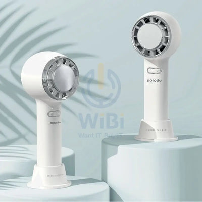 Porodo Lifestyle Portable Handheld Turbo Fan With Cold Compress - White Accessories > Smart Devices