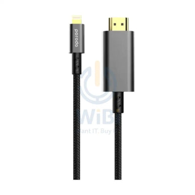Porodo Lightning to HDMI Braided Cable -1.8 Meter / Black Accessories > Cables & Converters > Cables