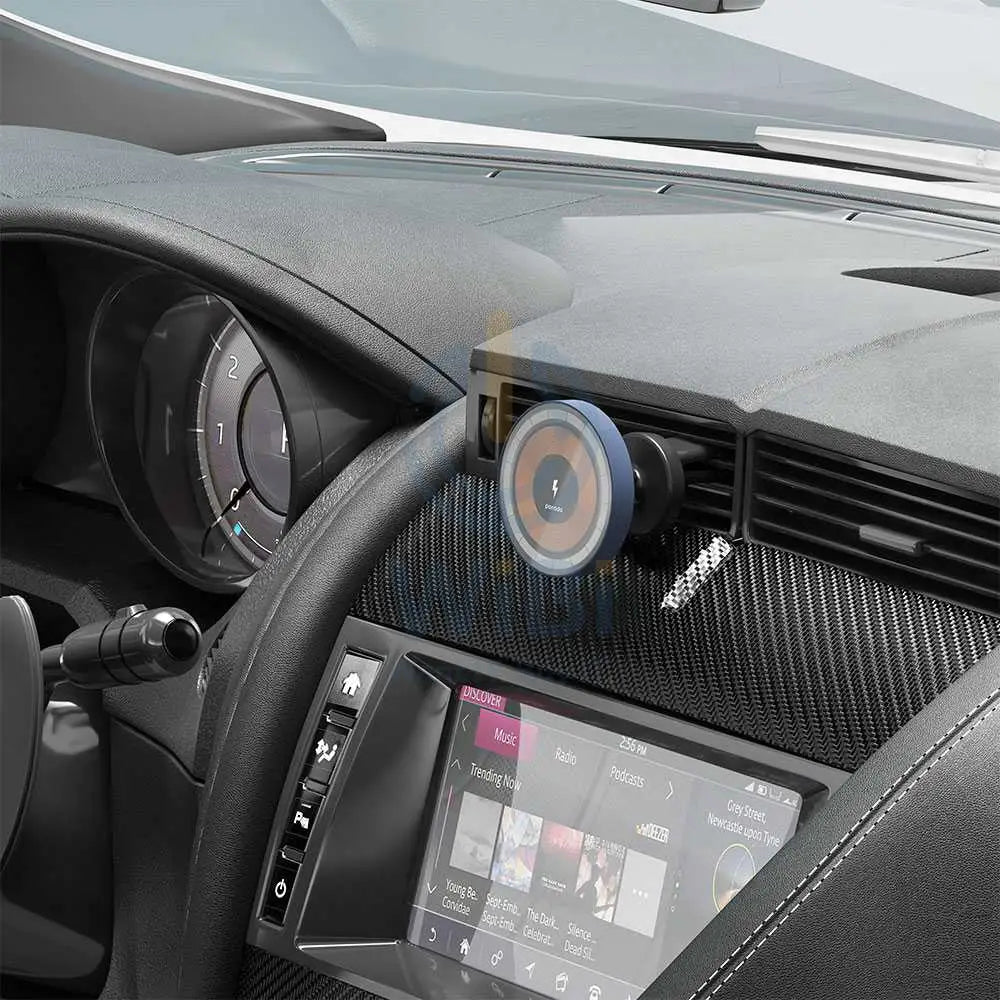 Porodo Lucid Magsafe Car Mount Car Charger/Type-C Cable Included Accessories > Mobiles & Tablets > Mobiles > Mobile