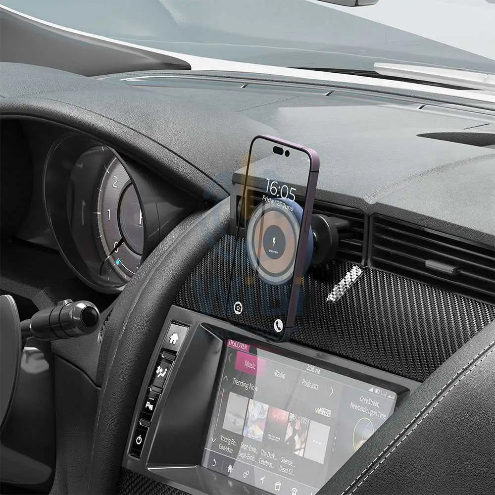 Porodo Lucid Magsafe Car Mount Car Charger/Type-C Cable Included Accessories > Mobiles & Tablets > Mobiles > Mobile