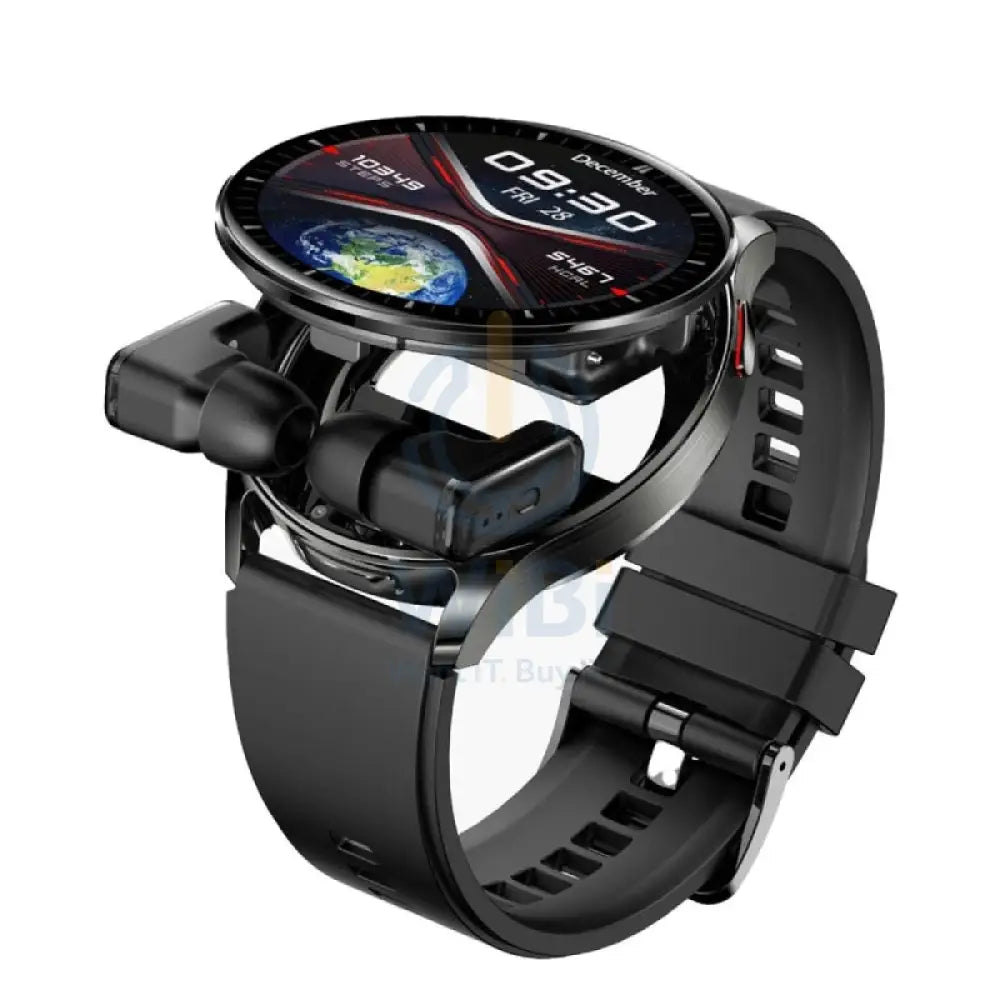 Porodo Pulse Smartwatch With Earbuds - 300mAh / Black Smart Watches