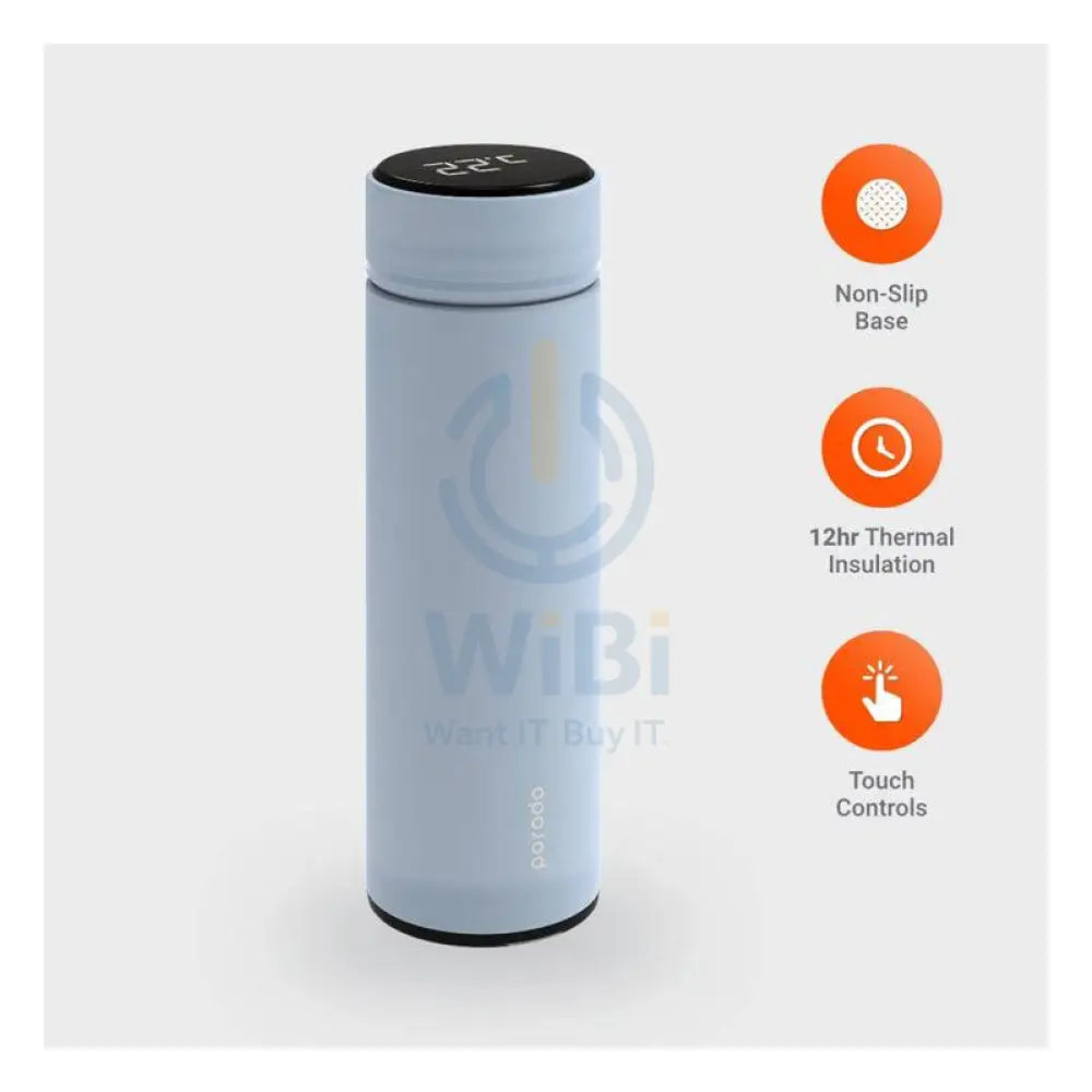 Porodo Smart Water Bottle Cup - 500 ml / Temperature Indicator / Blue