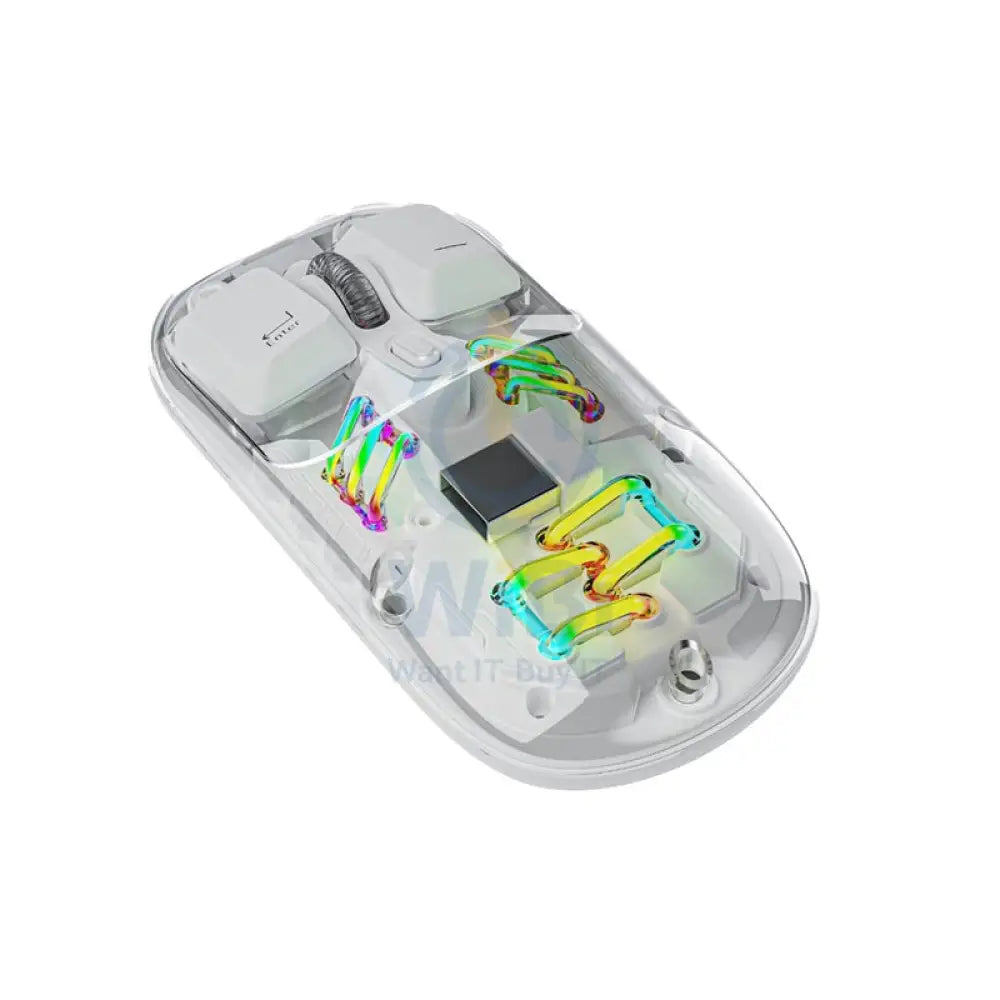 Porodo Transparent Mouse - Wireless / 1600 Dpi / 400mAh / USB-C / White Accessories > Keyboard & Mouse