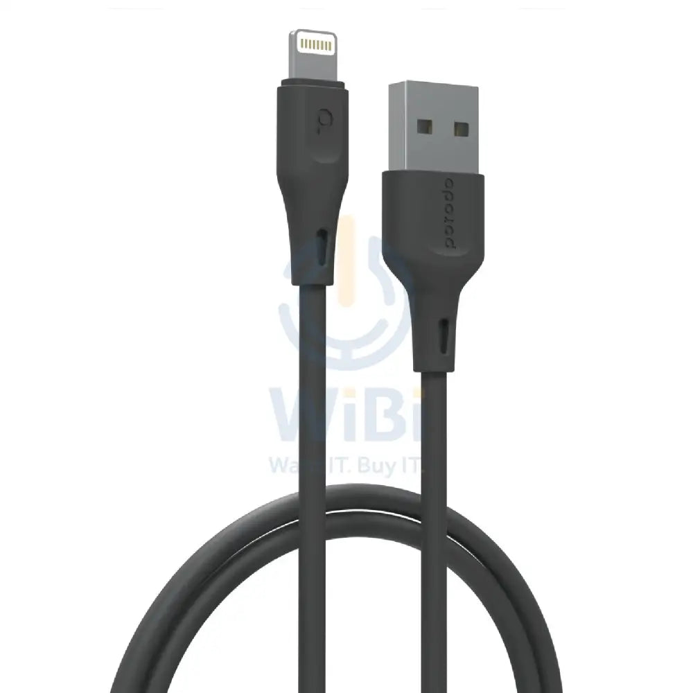 Porodo USB Cable Lightning Connector Durable Fast Charge and Data Cable (2M 2.4A) - Black Accessories > Cables &